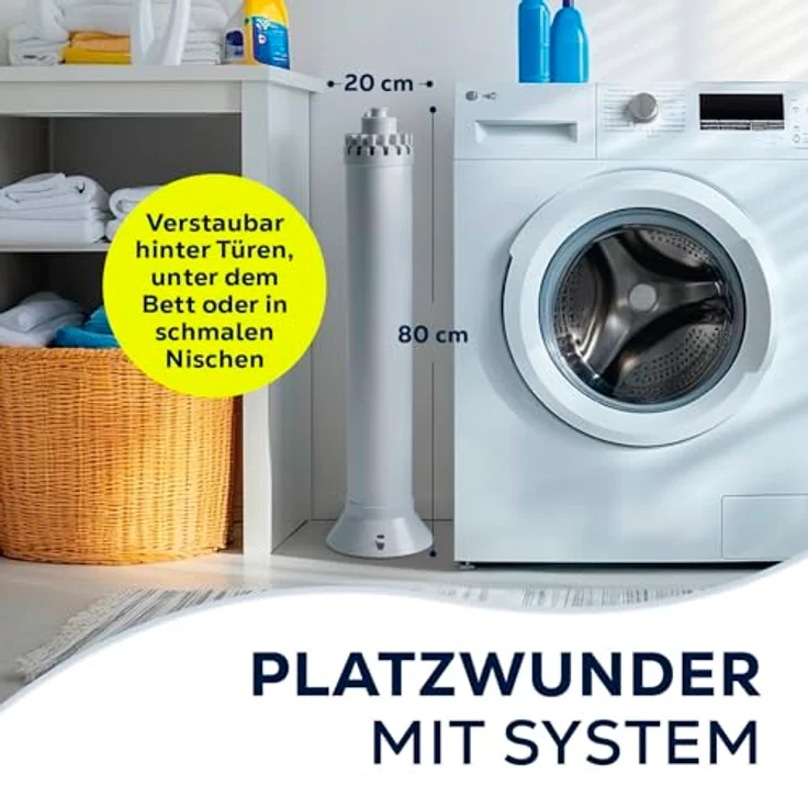 DS Produkte EASYmaxx Wäscheständer 112x125cm, platzsparend mit 16 ausziehbaren Armen in weiß/grau – Bild 4