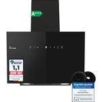 KKT KOLBE TRIO6025S Dunstabzugshaube 60cm, Kopffrei, Umluft/Abluft, 782cbm/h, Schwarz mit Gestensteuerung und LED-Beleuchtung