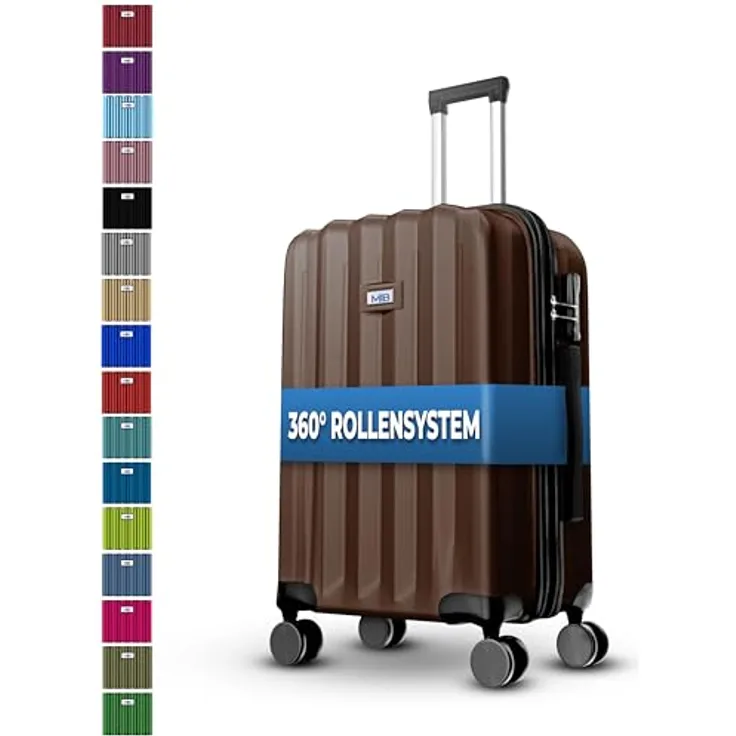 MY TRAVEL BAG Hartschalen-Koffer Trolley ABS Reisekoffer 4 Zwillingsrollen (Coffee, Mittlerer Koffer (65cm)) - Preisvergleich