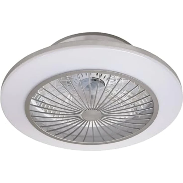 Lindby LED Deckenventilator mit Licht und Fernbedienung leise (Ø 55 cm), 2-in-1: Ventilator mit Lampe LED dimmbar, 3 Geschwindigkeiten, CCT Farbwechsel, silber/opal – Bild 1