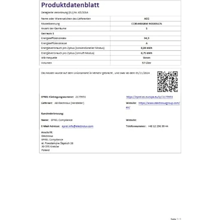 AEG CCB544BGBM Standherd, silber, 85,8 cm hoch, 50 cm breit, 60 cm tief – Bild 5