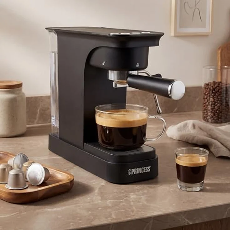 Princess 249421, Espressomaschine mit 20-Bar-Pumpe, 0,8 l Wassertank, schwarz – Bild 6