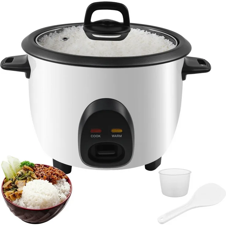 OZAVO Reiskocher OZRC-10, 1L mit Warmhaltefunktion, 400W, inkl. Messbecher und Löffel, kompakt für 1-3 Personen