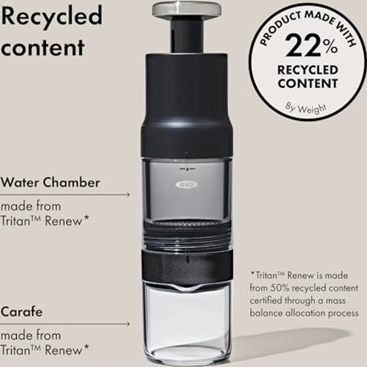 OXO Good Grips Rapid Brew Kaffeebereiter, Heiß in 2 Minuten, Cold Brew in 5 Minuten, ohne Strom, Edelstahlfilter, kompakt und leicht – Bild 11