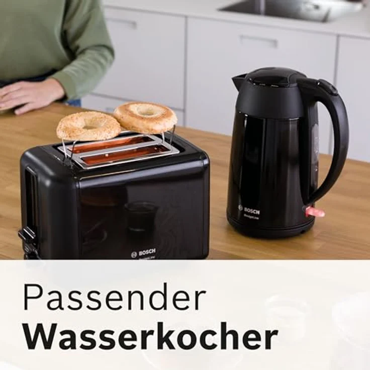 Bosch TAT3P424DE Toaster Kompakt deep red crystal Schwarz  – Bild 5