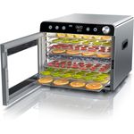 Arendo Dörrautomat Edelstahl, Dehydrator mit Temperaturregler 30-85°C, 8 Etagen, 700 W, Timer 0,5-24 Stunden, BPA-frei