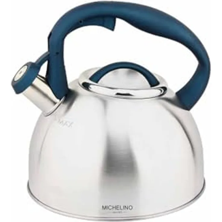 COFI 1453 MICHELINO Wasserkessel Flötenkessel 2,5L Edelstahl für alle Herdarten geeignet Petrol