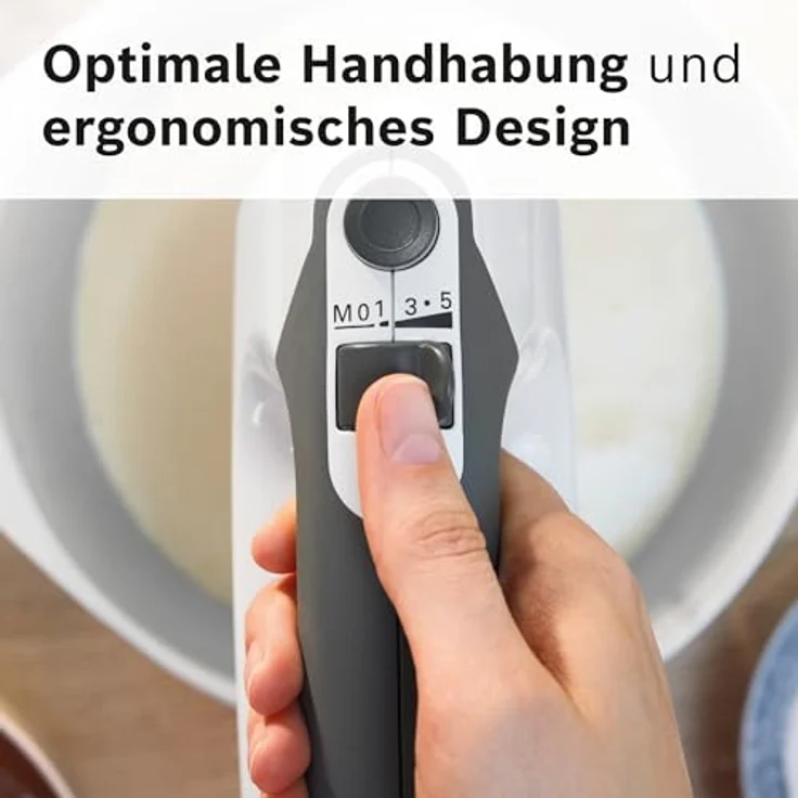 Bosch Hausgeräte Handrührer, ErgoMixx, 750 W, Weiß, grau, MFQ37470, Handmixer, Grau, Weiss – Bild 10