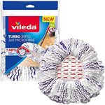 Vileda Turbo 3in1 EasyWring&Clean Wischmopp Ersatzköpfe, Mikrofaser Moppköpfe mit Kraftfasern für Vileda Turbo Sets, ideal für Hartböden, Farbe Lila Weiß, 1er Pack