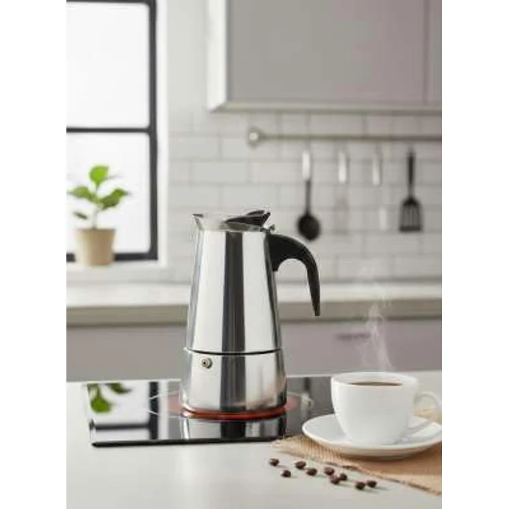 Rungassi Espressokocher Mokka Kanne 6 Tassen Edelstahl Induktion, BPA-frei, geeignet für alle Herdarten, 300 ml – Bild 3