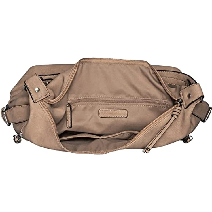 Tom Tailor Caia Schultertasche, geräumige Handtasche mit zwei Reißverschlussfächern, 37 cm, beige – Bild 5