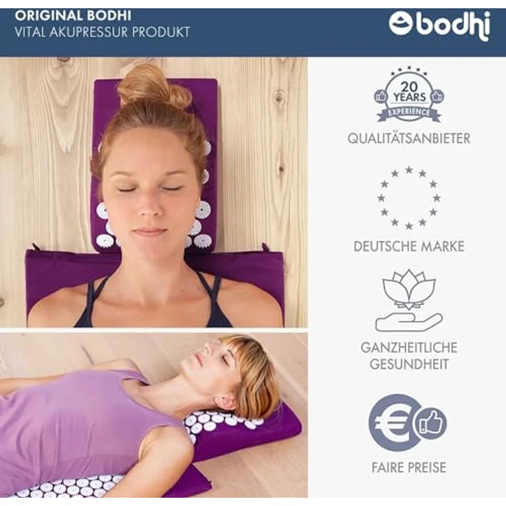 bodhi Akupressurmatte VITAL Akupressurmatte & Kissen Set blau, mit 6.930 Akupressur-Spitzen – Bild 6