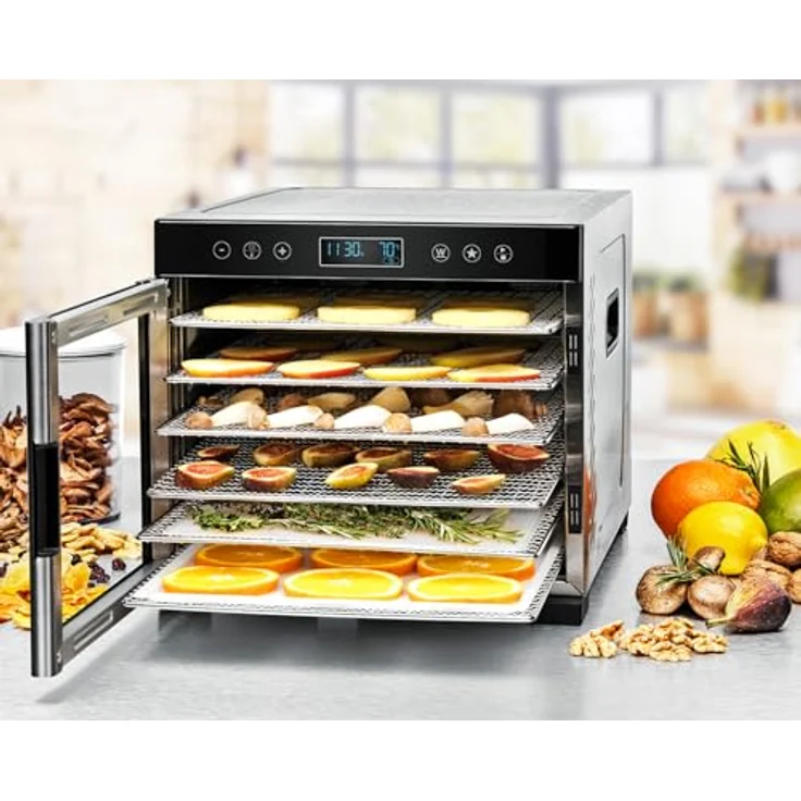 Rommelsbacher Dörrautomat DA 950, NEUE VERSION, 6 Edelstahl-Dörrtabletts, Warmhaltefunktion, 99 Std. Zeitschaltuhr, Temperatur einstellbar (35 °C – 75 °C) – Bild 3