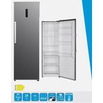 PKM Vollraum Kühlschrank KS359DNFDIX, 359 L, Freistehend, Edelstahl, NoFrost, Tür offen Alarm 39dB