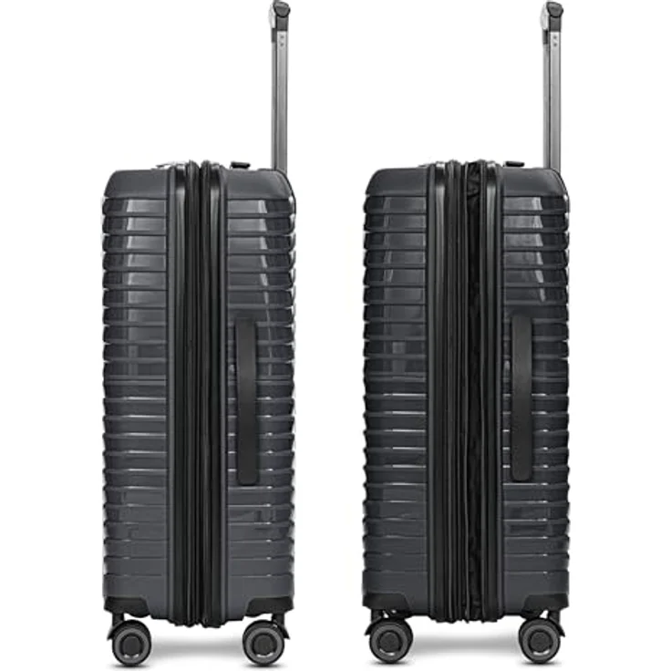 Stratic Shine Koffer & Trolley groß | Ausgestattet mit 4 360° Drehbare Rollen, Kreuzpackgurt, Dehnfalten, arretierbarer Griff und TSA-Schloss | 46 cm x 30 cm x 65 cm - 3.6kg – Bild 3