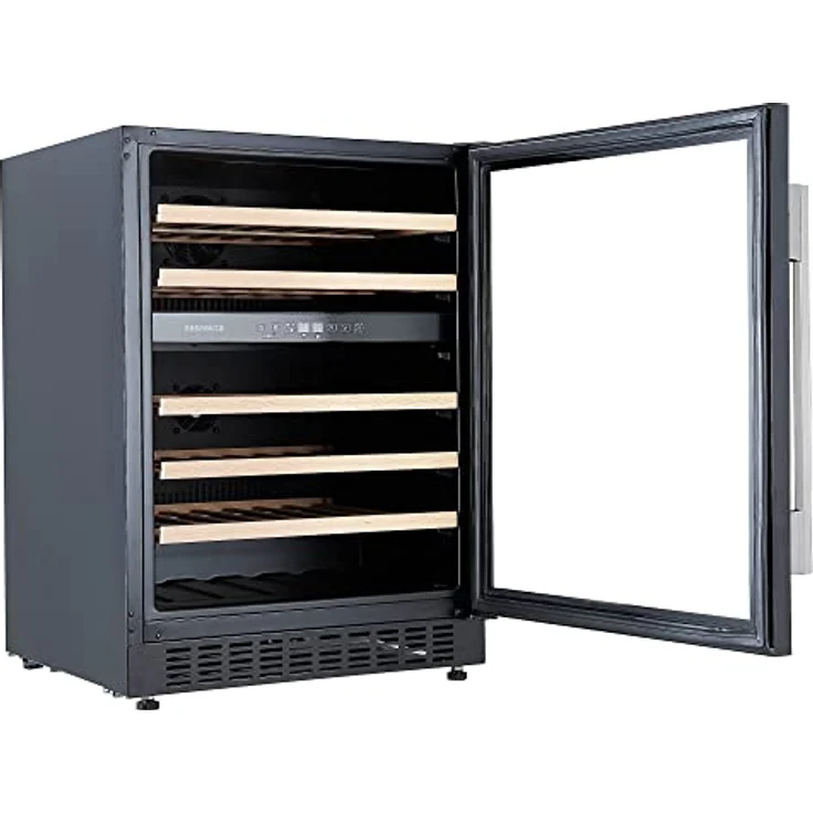 Respekta Unterbau-Weinkühlschrank für 46 Standardflaschen / 129 L Nutzinhalt / 2 Temperaturzonen, je 5°-22°C / Touch Control / LED Leuchte / Wechselbarer Türanschlag / Max. 43 dB / WKSU 46-19 – Bild 2