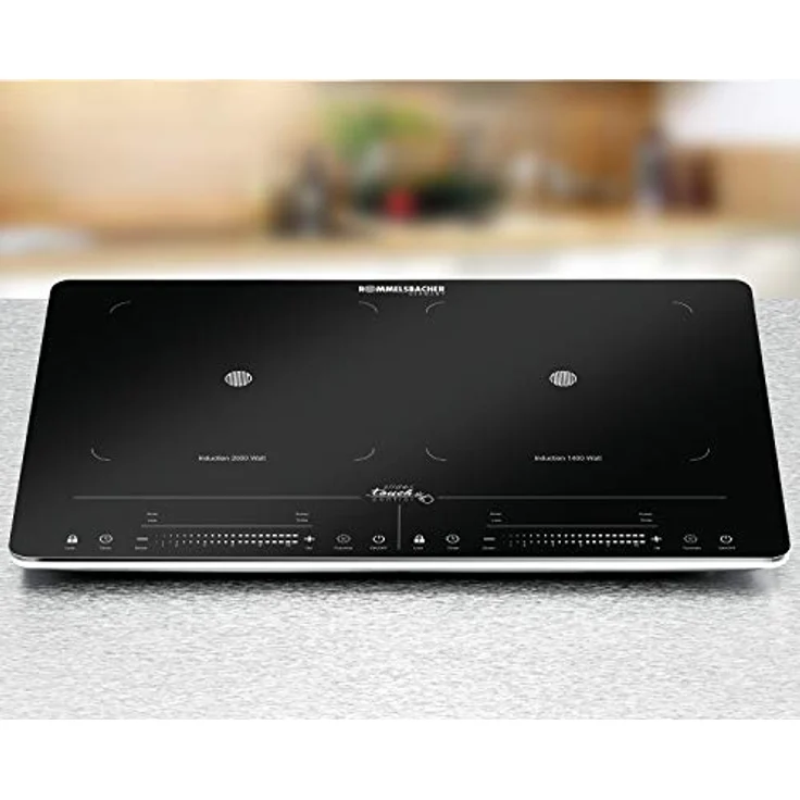 Rommelsbacher CT 3420IN, Kochplatte, Induktion, Anzahl Kochstellen 2, Breite 56 cm, 10 Leistungsstufen, Slider Touch Steuerung, Topferkennung, Restwärmeanzeige, Kontrolllampe, schwarz – Bild 3