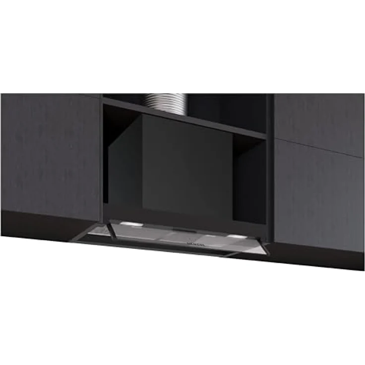 Siemens LJ65BCC60 iQ300, Integrierte Designhaube, 60 cm, Leiser Motor, Doppelfiltersystem, Klarglas, Schwarz Matt – Bild 1