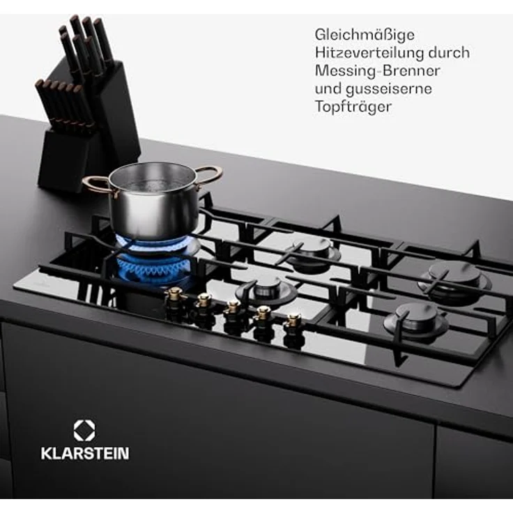 Klarstein Gaskocher 5 Flammig, Einbau-Gaskocher für Innenbereich, Edelstahl-Gaskocher für Wohnmobil, Gasherde mit Snapjet-Brenner, LPG Gas Herd – Bild 4