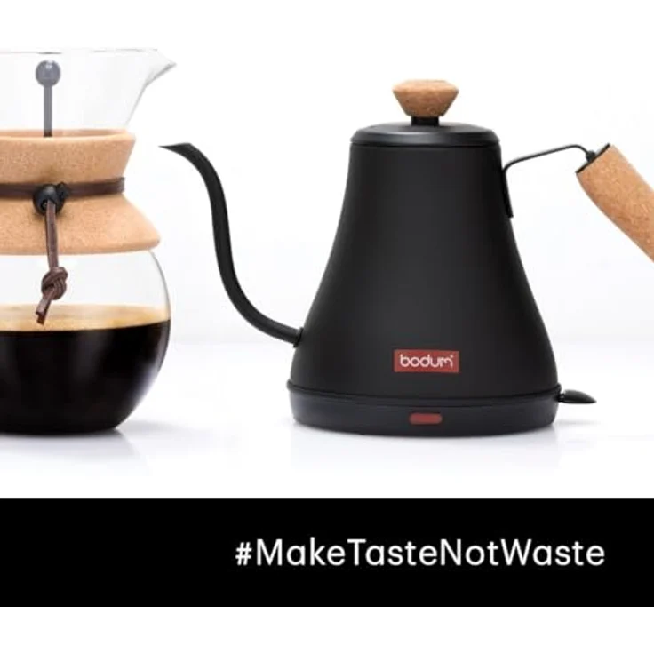 Bodum 11883-259EURO MELIOR Gooseneck Wasserkocher, 0.8 l, 1000 W, Edelstahl, Schwarz matt – Bild 8