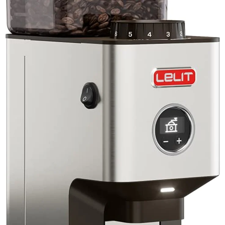 Lelit William PL72 Semi-professionelle Kaffeemühle-Edelstahl-Gehäuse-Mikro Mahlens und LCC Display für Regulierung der Mahldauer, Stainless Steel, stahl – Bild 4