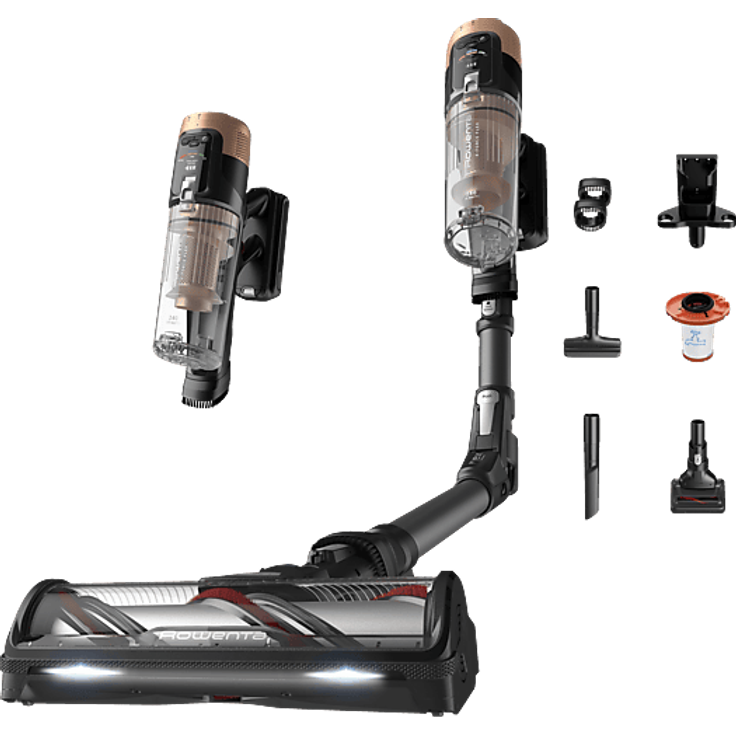 ROWENTA RH9B74 X-Force Flex 14.80, Akkustaubsauger mit 240 Air Watt, 1,5 Stunden Laufzeit, Flex-Technologie und Mini-LED-Turbobürste