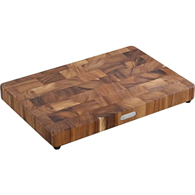 Zassenhaus Hackblock aus nachhaltigem Akazienholz-Stirnholz in der Farbe Dunkelbraun, Maße: 45cm x 30cm x 4,5cm, 055481 – Bild 1
