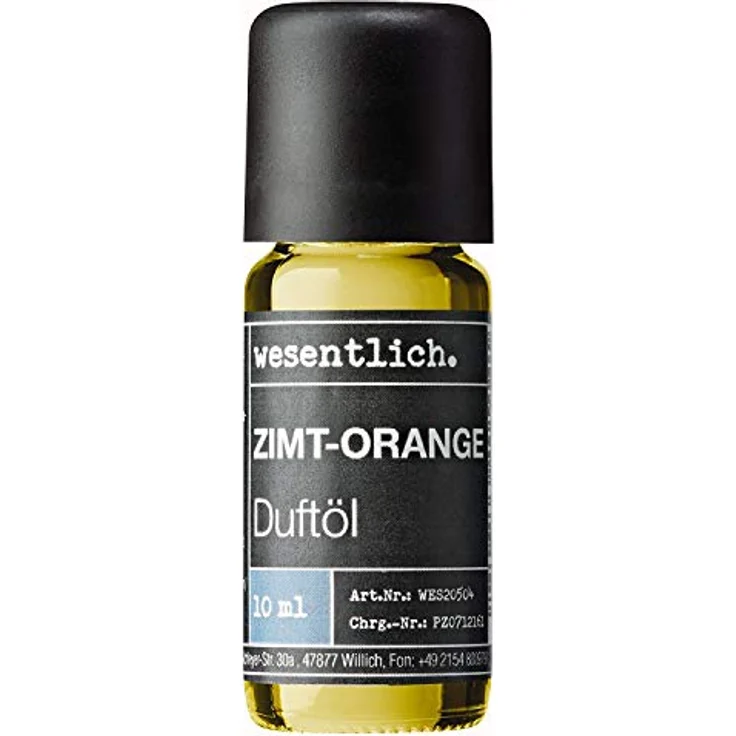 wesentlich. Duftöl Zimt-Orange 10ml - feiner Duft für Diffuser und Lampe - als Raumduft oder zur Kerzenherstellung - pure Premium Öle aus Deutschland – Bild 1