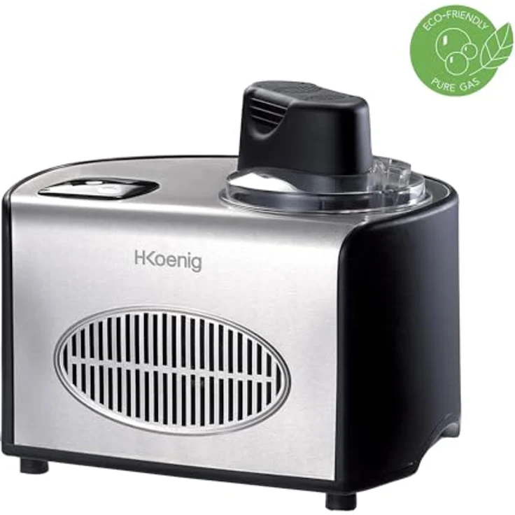H.Koenig professionelle Eismaschine HF250 - Elektrisch - 1,5 L - 150 W - Kühlfunktion - Schnelle Zubereitung - Eis, Frozen Joghurt und Sorbet – Bild 2