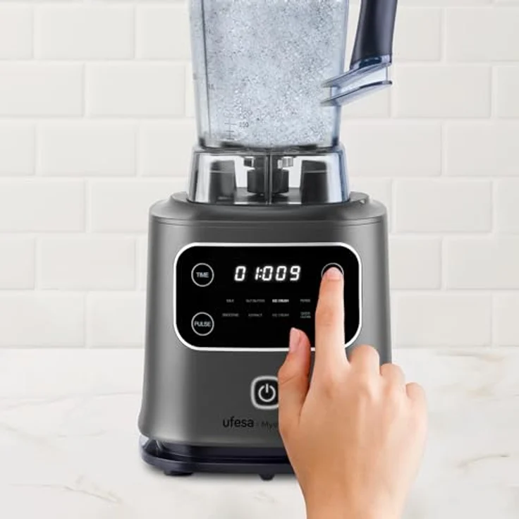 Ufesa Mystiz Topaz Standmixer, 2000W Leistung, 2L Tritan-Krug, Elektronische Geschwindigkeitssteuerung, Touchscreen, 6 Edelstahlklingen, 8 Automatische Programme, Eiszerkleinerer – Bild 4