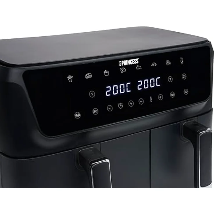 Princess 182470 Doppel 11 L Unabhängige 2700 W Heißluftfritteuse Schwarz, 2-in-1 Kocher für gesunde Mahlzeiten ohne Öl – Bild 7