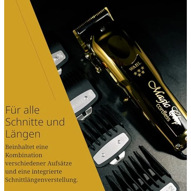 WAHL MAGIC CLIP CORDLESS GOLD Professioneller Haarschneider ohne Kabel - 8 Aufzüge im Lieferumfang enthalten - 0,5-1,2 mm – Bild 4