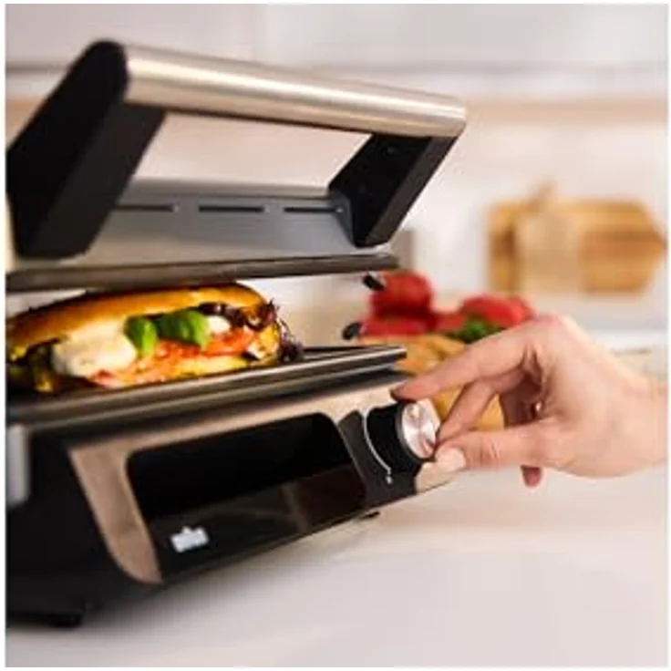 Braun MultiGrill 5 CG5033IGY, 3in1 Tischgrill (Kontaktgrill, BBQ, Ofen), 2000W, einstellbare Temperatur bis 230°, abnehmbarer Fettauffangbehälter, spülmaschinenfeste Platten, Schwarz – Bild 4