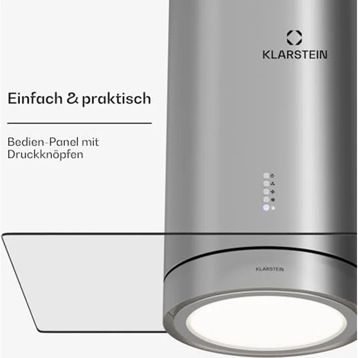 Klarstein Beretta Premium Inselabzugshaube, App gesteuert, Ab-/Umluft, 544 m³/h, LED Beleuchtung, Aktivkohlefilter – Bild 4