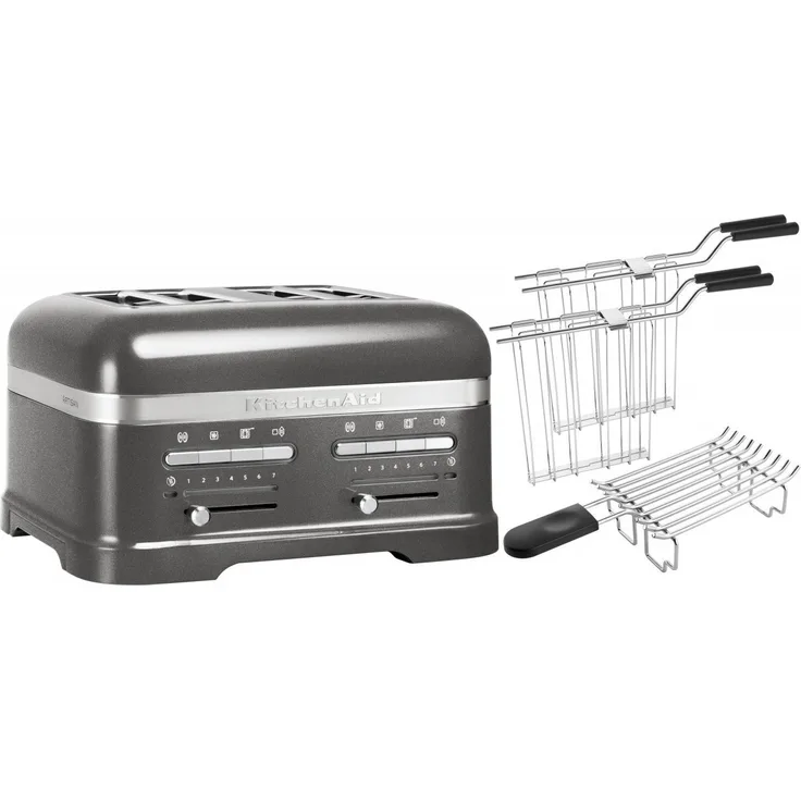 KitchenAid Toaster Artisan 5KMT4205, 4-Scheiben Toaster mit 7 Bräunungsstufen, silber