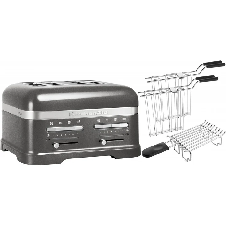 KitchenAid Toaster Artisan 5KMT4205, 4-Scheiben Toaster mit 7 Bräunungsstufen, silber