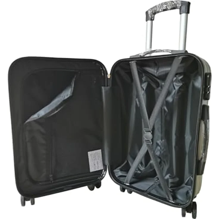 NTK-Collection Frenzi Hartschalenkoffer 2er-Set, Silber, M (50 l) und L (80 l), mit leichtläufigen Rollen und Zahlenschloss – Bild 5