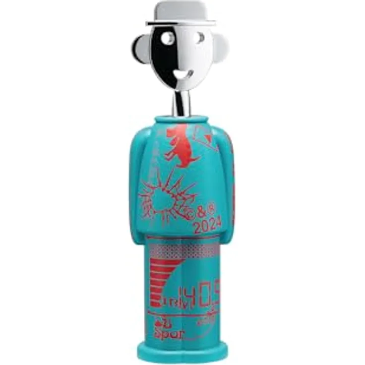Alessi Liquid AM23A 31, Design-Korkenzieher aus Alkipapier und verchromtem Zamak, phosphoreszierend, mehrfarbig