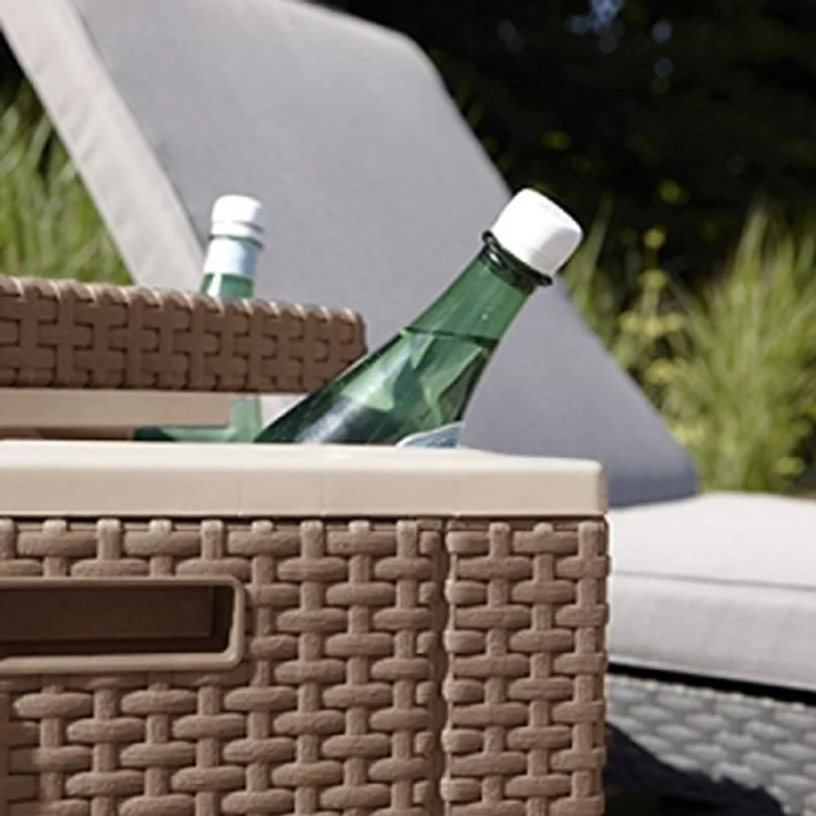 Allibert Beistelltisch-Kühlbox passiv Ice Cube 40 Liter, cappuccino – Bild 5