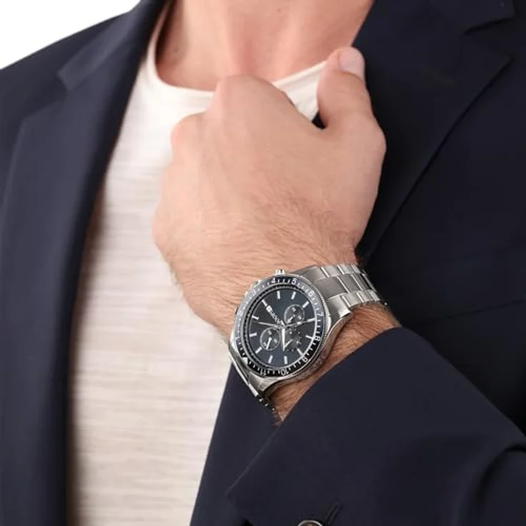 JOOP! Chronograph JOOP! Herren-Armbanduhr 2037701, Edelstahl, analoges Quarzuhrwerk mit Chronograph-Funktion, wasserdicht bis 10 bar, Gehäusedurchmesser 42 mm, massives Gliederarmband – Bild 4