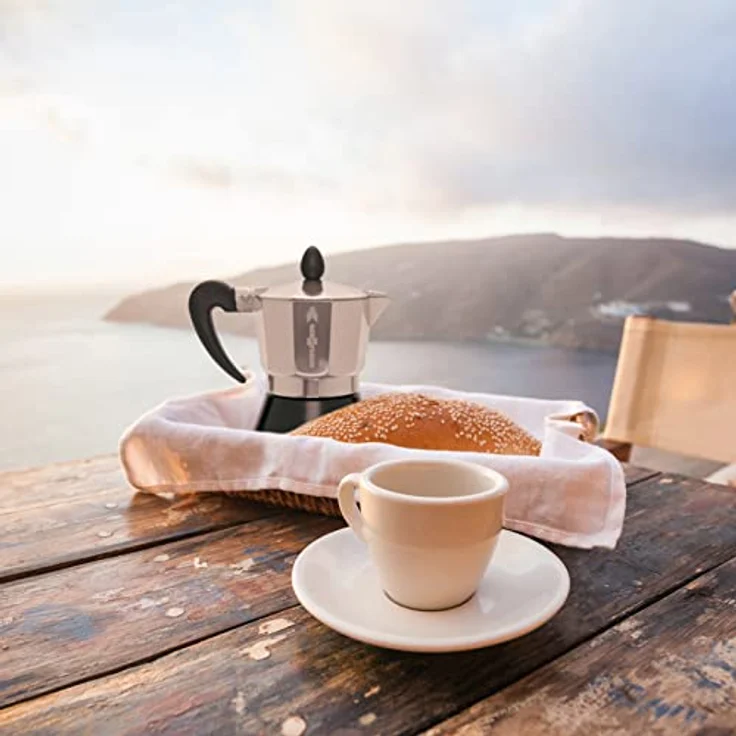 Brunner McMoka 3, Espressokocher aus Aluminium mit Stahlboden, Schwarz-Silber für 3 Personen – Bild 3