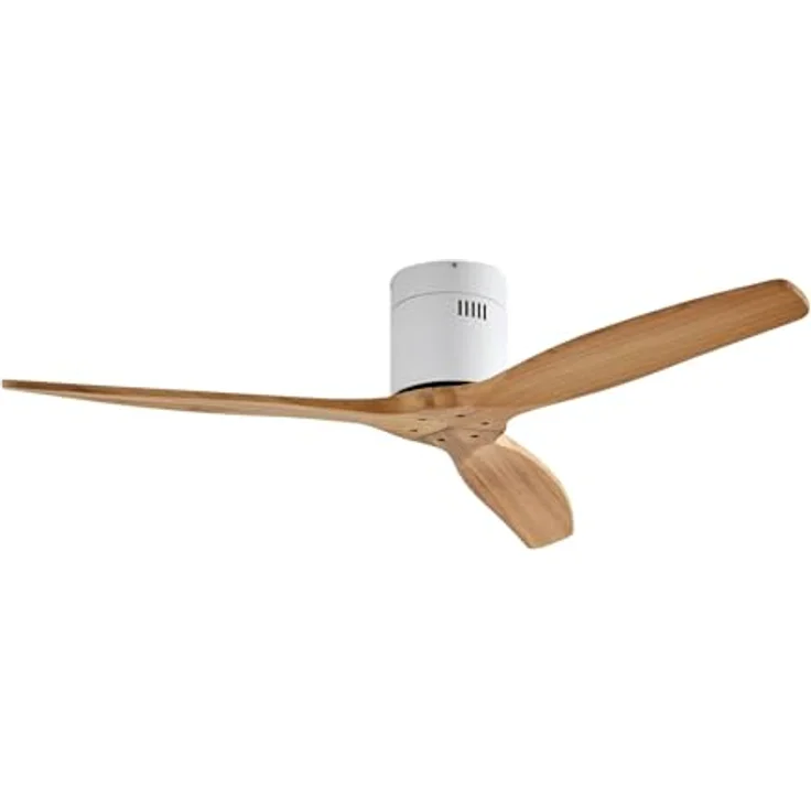 LUCANDE Deckenventilator Vindur, weiß, Holz, DC-Motor, geräuscharm, mit Fernbedienung – Bild 1