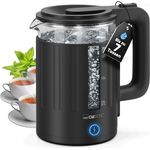 Clatronic® WK 3837 Wasserkocher Glas, 1,7 Liter, BPA-frei, einhandbedienbar, wärmeisoliertes Gehäuse, schwarz, mit Kabelaufwicklung