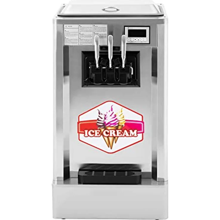 Royal Catering RCSI-18 Softeismaschine 1550 W 23 l/h 3 Geschmacksrichtungen Gastro professionelle Eis- und Sorbetmaschine, Silber – Bild 5