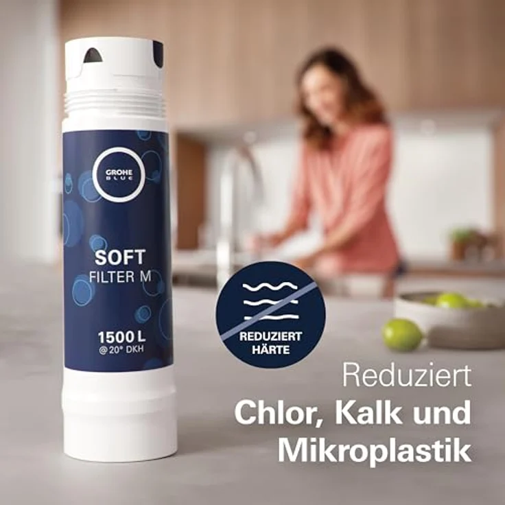 Grohe Blue Filter M-Size, Wasserfilter mit 1500L Kapazität und 5-fach Filtration, Blau – Bild 5