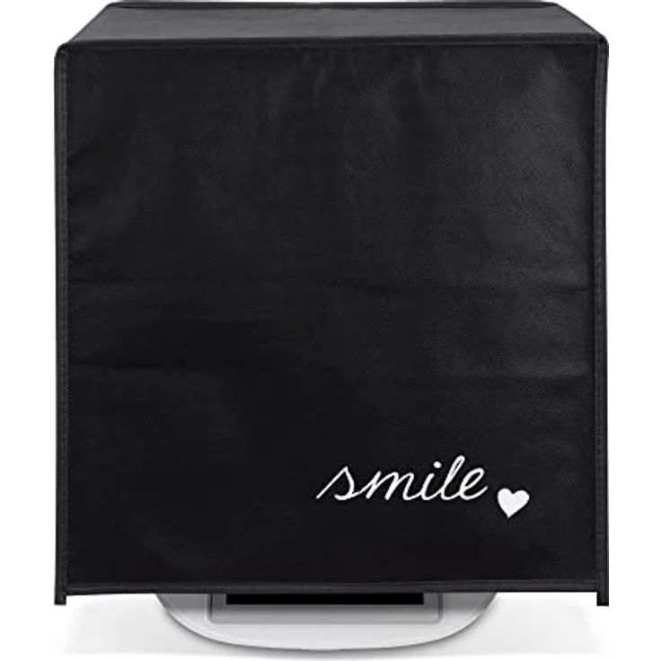 kwmobile Hülle kompatibel mit Thermomix TM5 / TM6, Küchenmaschine Abdeckhaube in Weiß Schwarz mit Smile Herz Design – Bild 5