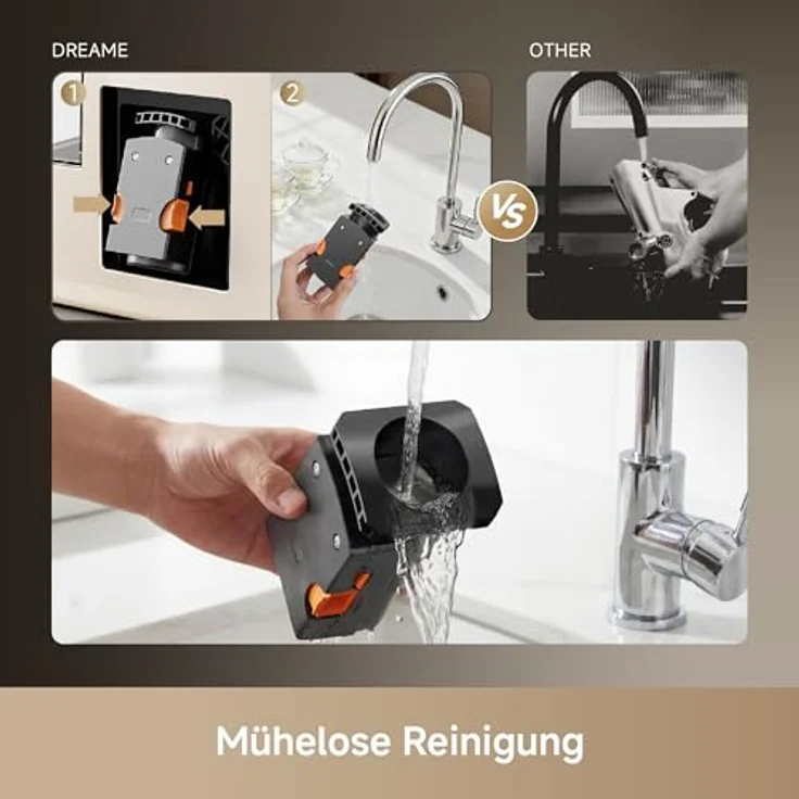 Dreame Ecceluxe Slim FCM30 Espressomaschine, kompakte Größe, Ein-Knopf-Touchscreen, fünf Kaffeespezialitäten, automatische Reinigung – Bild 4