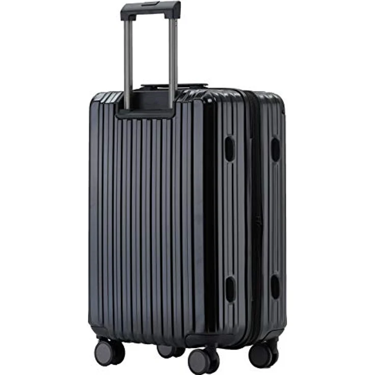Münicase M816 Kofferset, 3-teilig mit TSA-Schloss, Dehnungsfuge, Teleskopgriff und 4 Rollen, Hartschale in Schwarz, 76cm, 65cm, 55cm – Bild 2