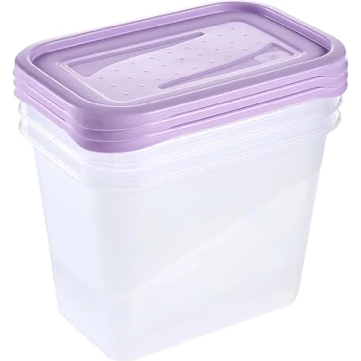 keeeper fredo fresh Frischhaltedosenset, 3-teilig, 3 x 1 l, lebensmittelecht, hitzebeständig, violett – Bild 2