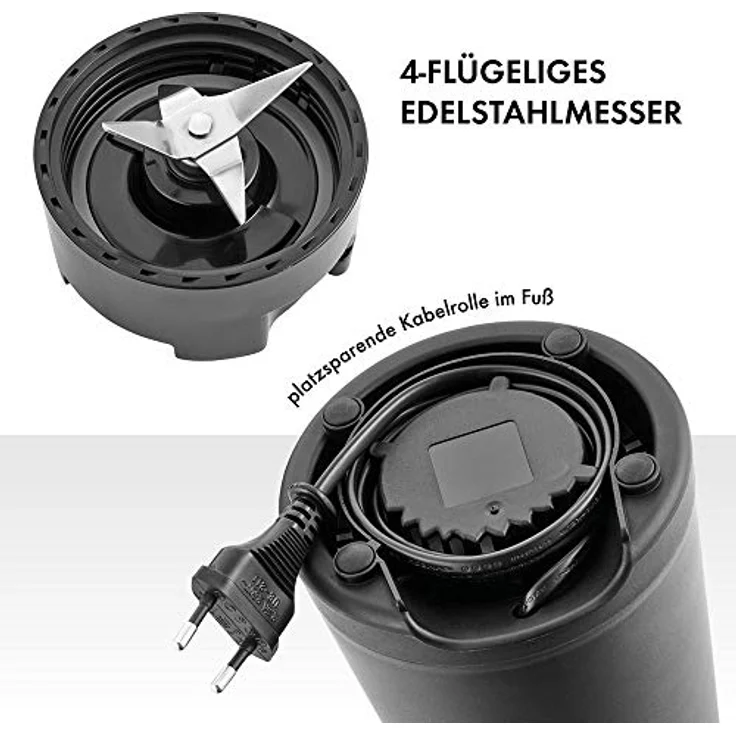 ZWILLING Standmixer, Smoothie Maker, Inkl. Trinkflasche mit Verschluss, 600 ml, 300 Watt, Edelstahl-Kunststoff, Schwarz – Bild 3